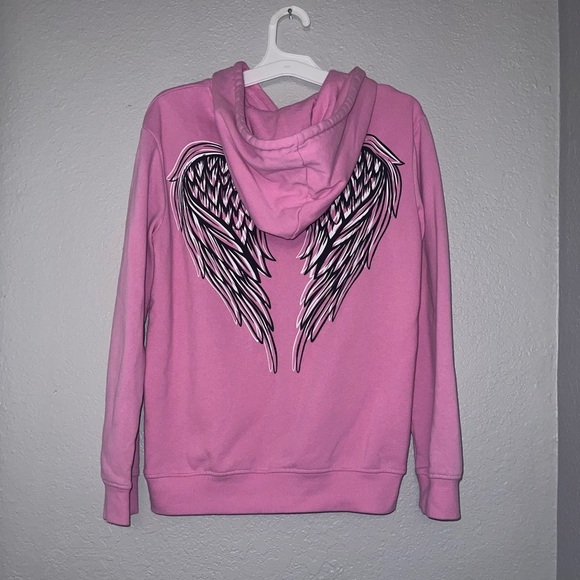 Betty Boop Vintage Women Pink Angel Wings Hoodie Sweater Pullover - Picture 3 of 6